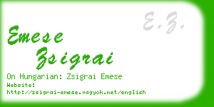 emese zsigrai business card